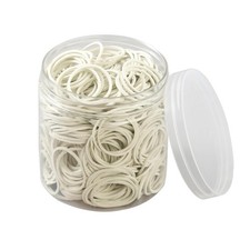 600Pcs 1" White Small Rubber Bands General Purpose Elastic Sturdy Home Office Sc