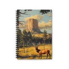 Devil's Tower Wyoming Elk Spiral Notebook - Ruled Line