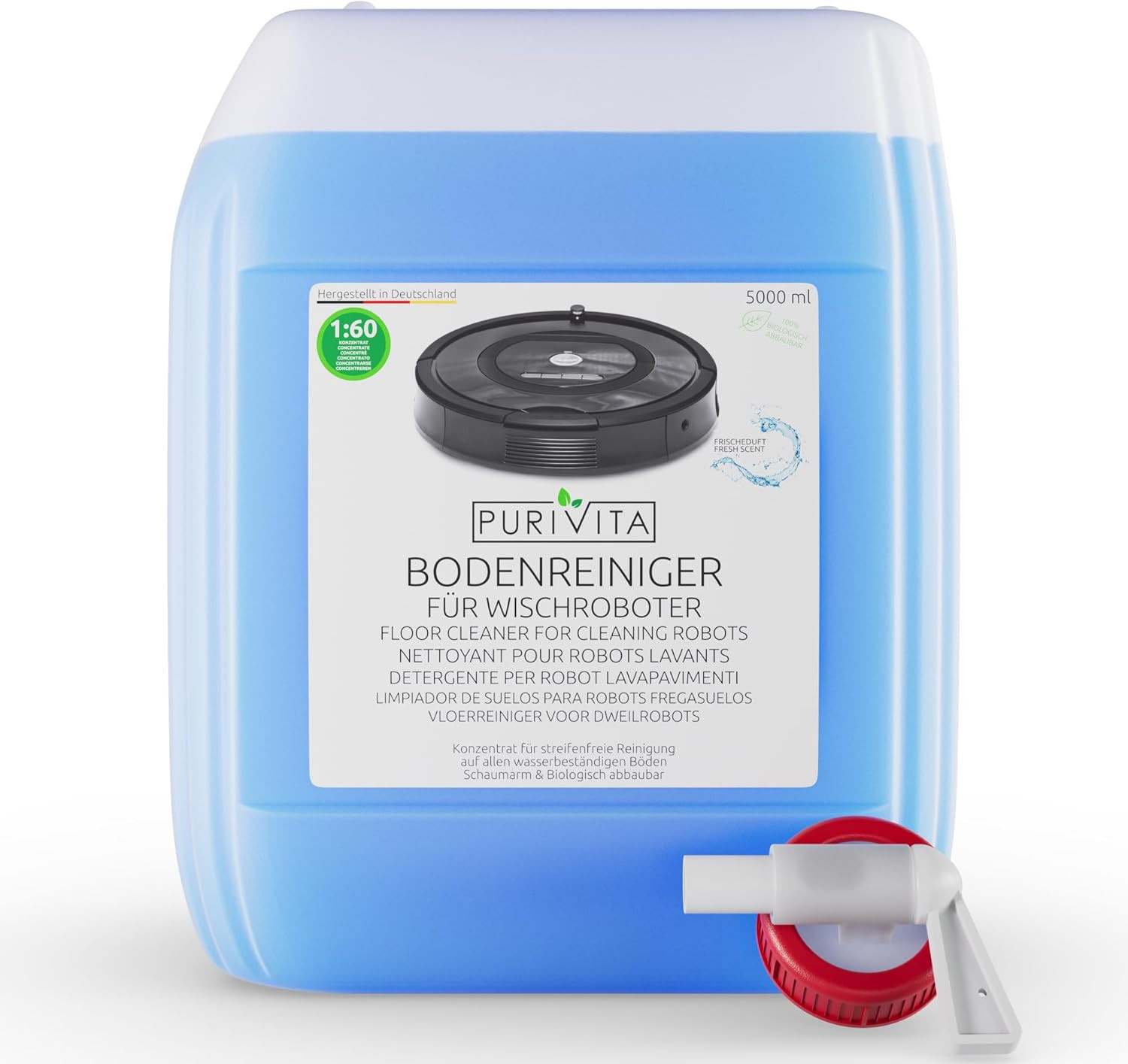 ® Detergente per Robot Lavapavimenti [5000ML] - Detersivo Lava Pavimenti Robot -