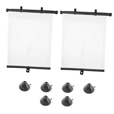 2PCS Car Side Window Sun Shade for Baby/Kids- 18"×14" Retractable Roller White