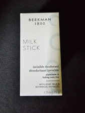 BEEKMAN 1802 Milk Stick Invisible Deodorant Aluminum Free Full Sz 2.5oz/75g NEW