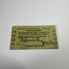 Vintage Railway Ticket - Peterborough North to Ashwell - Rutland