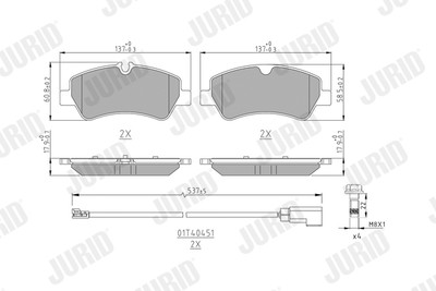 JURID 573835J Bremsbelagsatz, Scheibenbremse für FORD