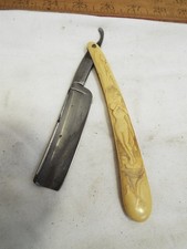 Antique J.A Henckels Straight Razor Figural Lady Handle Barber Tool Germany