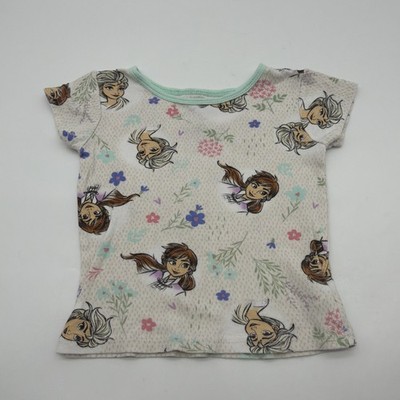 Disney Frozen T-shirt Toddler Girls Size 4 Logo Aop Multicolor 100