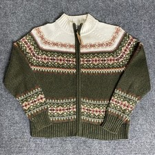 VTG Tiara International Sweater Womens Petites PL Fair Isle Holiday Cardigan Y2k