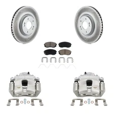 Front Brake Rotors Pads Calipers Kit for Hyundai Sonata 2016-2019 oeM6 Coated