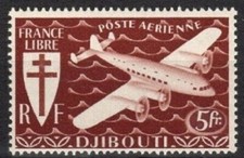 COTE DES SOMALIS 1943 P aérienne  Y & T N° 3 Neuf  * *  SANS TRACE DE CHARNIERE
