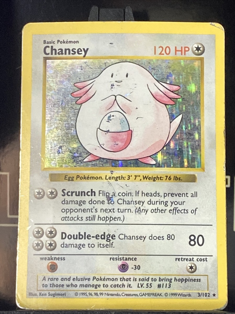 Pokémon TCG Chansey 3/102 Shadowless Holo Rare Base Set | eBay
