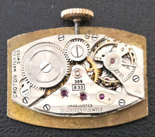 Croton A33 389 17j Swiss Watch Movement Balance Runs With Rotation Lot.125 Croton A33 389 17j Swiss Watch Movement Balance Runs With Rotation Lot.125