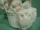 Vintage Fact Games & Gifts Plush Bunny Rabbit Easter Basket  White / Pink — photo 6