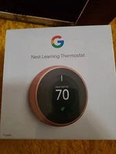 SEALED: Google Nest 3rd Generation Programmable WiFi Thermostat - Copper T3021US