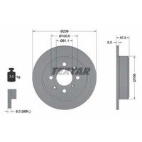 Textar 2X Bremsscheibe Hinten Ø239 Mm FüR Honda Jazz II Gd_ GE3 GE2 1.3 Idsi