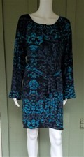 NWT COLLECTIVE CONCEPTS Teal Black Floral tie Belt Dress XL