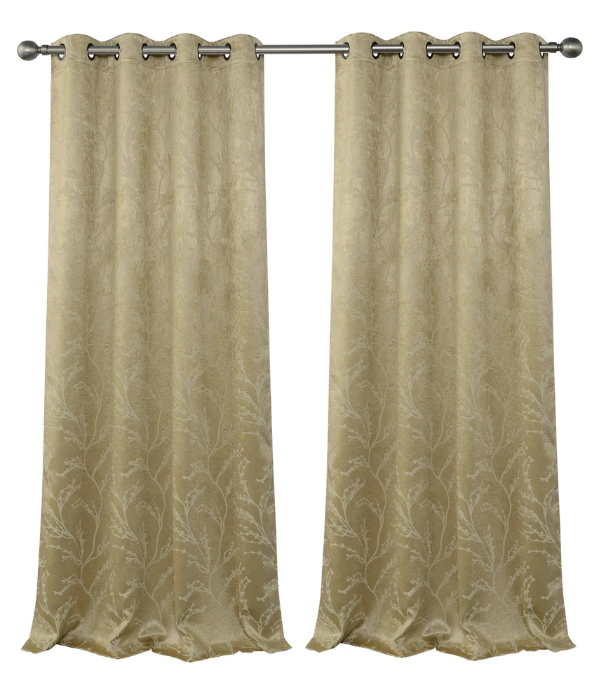 2 Pack: Arbor 100% Blackout Floral Thermal Grommet Curtains - Assorted Colors - Image 2 of 4