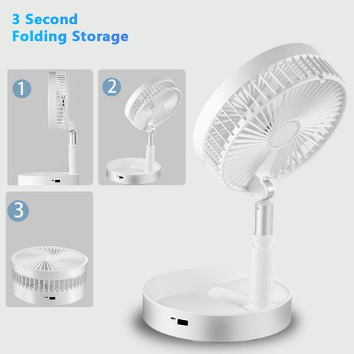 Portable Stand Fan Folding USB Rechargeable Telescopic Table Floor Fan US STOCK - Picture 5 of 11