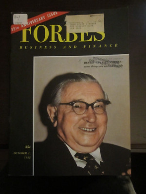 Forbes Business Magazine Oct 1952 35th Anniversary Bertie Charles 67