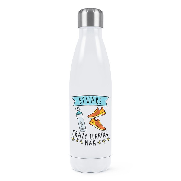 Beware VerrüCkte Laufen Mann Doppelwand Wasserflasche Vatertag Lustig-image