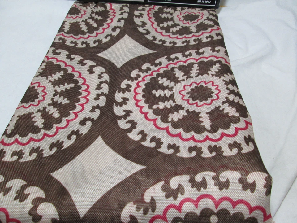 Esprit Home Grommet Pair Two 52x84 Panels Chocolate, Tan & Red Circle Medallion - Imagem 4 de 4