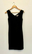 Banana Republic Black Sleeveless V Neck Sheath Wool Work Dress Size 0