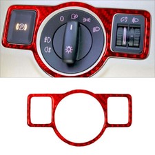 Cubierta de interruptor de faro de fibra de carbono roja para Volkswagen Passat 2006-2011