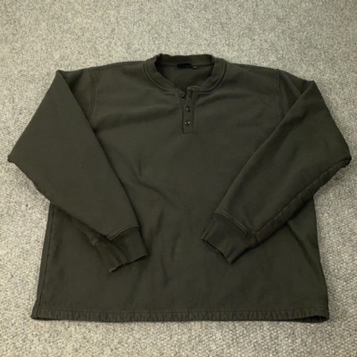 小物 old stussy henley Stussy Open Hem Henley Fleece XXL Black Sweatshirt Workgear | eBay