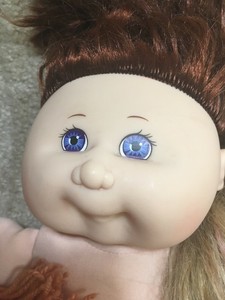 Cabbage Patch Kids Doll Baby Dark Hair Dark Blue Eyes Euc Vtg Ebay