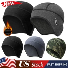Winter Cycling Skull Cap Helmet Liner Hard Hat Warm Fleece Beanie for Men Women