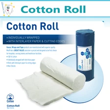 Non-Sterile Cotton Roll for Wounds Surgical Grade - 1 LB, 100% Cotton 22 x 13
