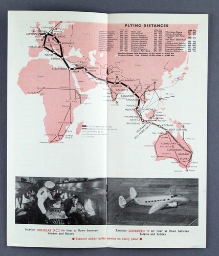 KLM / KNILM ROYAL NETHERLANDS INDIES AIRWAYS AUSTRALIA AIRLINE TIMETABLE 1938/9 - Picture 2 of 7