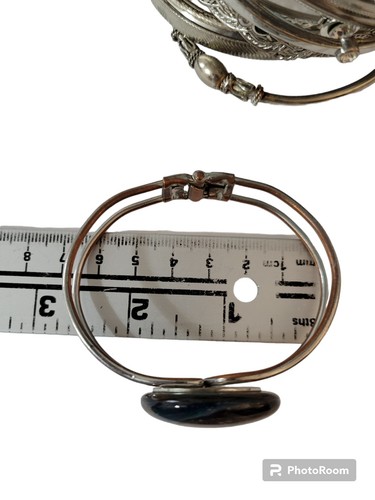 Bracciale con cerniera medaglia vortice vetro artistico blu oro marrone - Foto 7 di 7