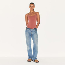 Skims Cotton Jersey Scoop Neck Bodysuit in Redwood, Size X-Small