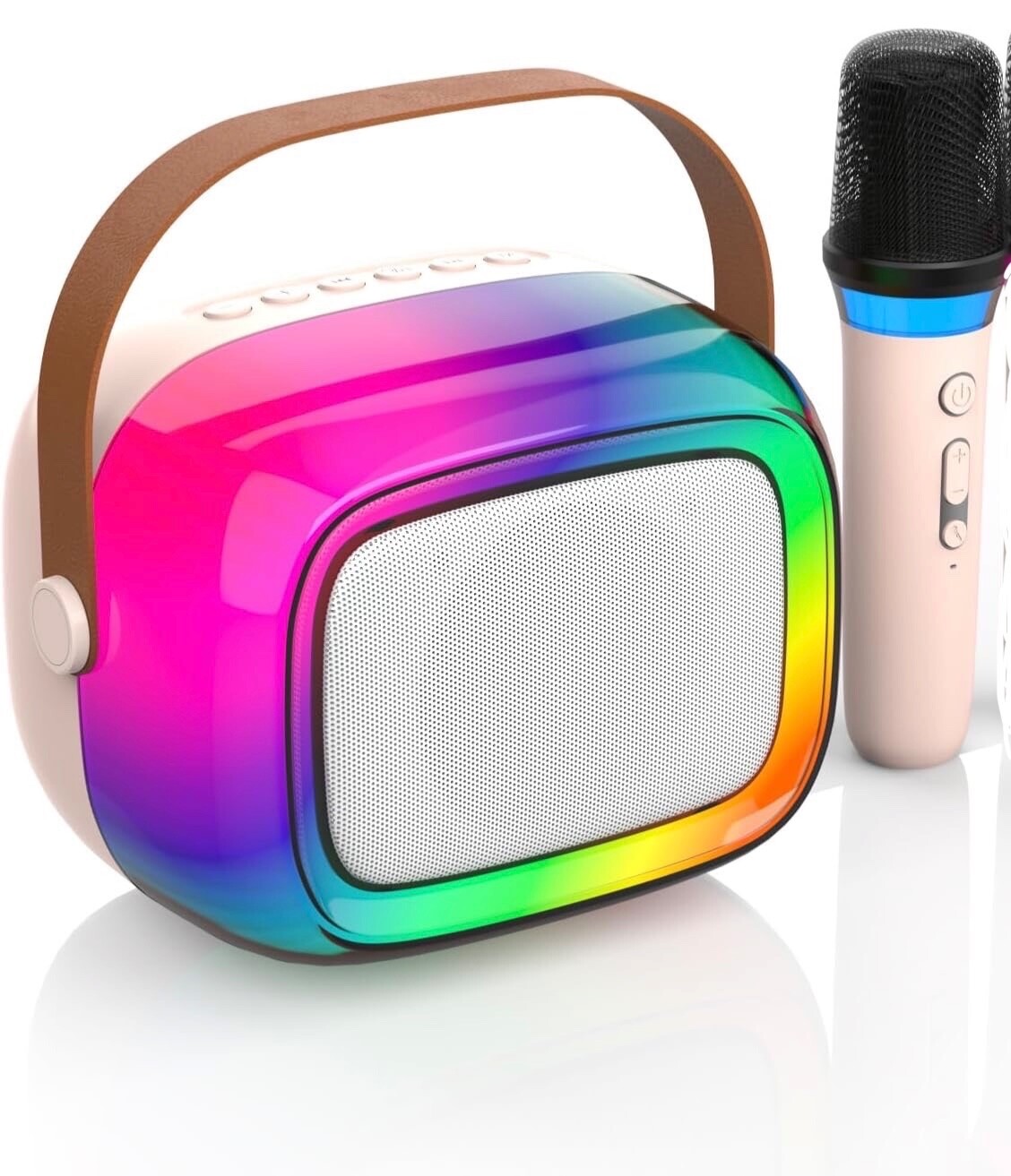 Karaoke Machine with 1 Wireless Microphone, Mini Portable Bluetooth Speaker with