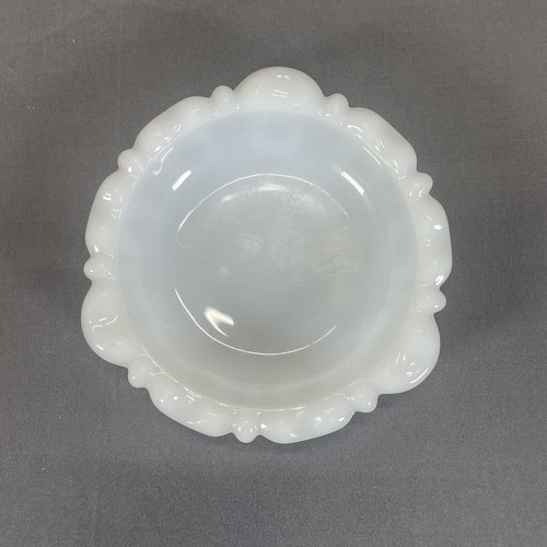 Anchor Hocking Milk Glass Thumbprint Dish Trinket Jewelry Candy Ashtray 5.25" - Picture 2 of 8