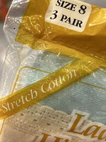 Vintage 1988 Fruit of the Loom Slips hoher Oberschenkel Baumwolle Unterwäsche Gr.8 Neu in Verpackung - Bild 5 von 5