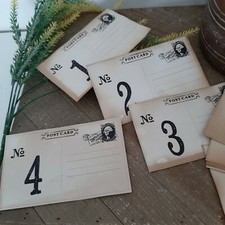 Travel themed wedding accesories, table numbers tea stained 1-10