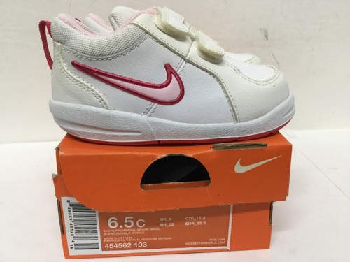 Nike Pico 4 de ancho (TDV) Zapatilla del niño (sin cordones) estilo Nº  454562 103 Blanco/Rosa | eBay