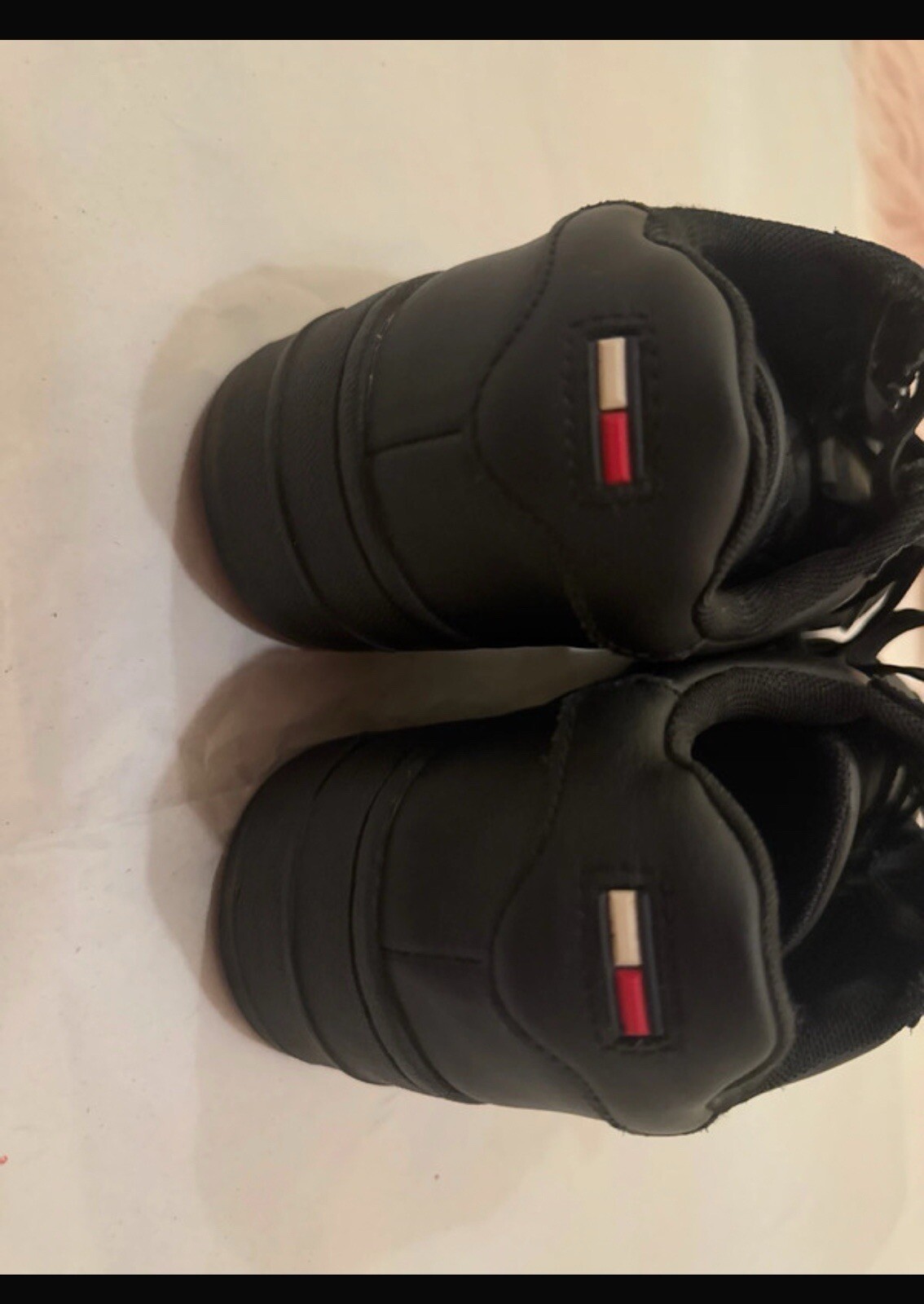 Tommy Hilfiger Women's Black Platform Logo Trainers UK Size 5 image 8