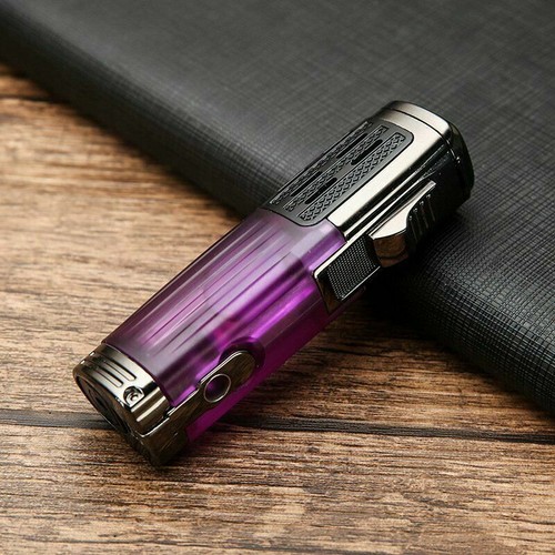 Cigar Lighter Triple Refillable Jet Flame Torch Lighter Butane with Cigar Punch - Picture 5 of 11