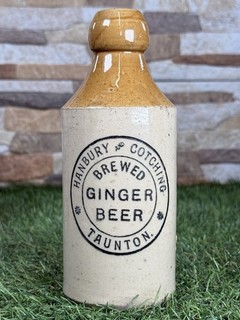 Hanbury “And” Cotching Two Tone Ginger Beer Bottle Taunton Somerset ( Variation