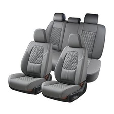 Car Seat Covers Full Set, Automotive Front and FullSet Gray Lumbar Support 