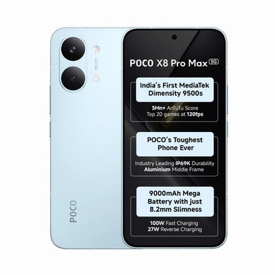 POCO X8 Pro Max (Blue, 256 GB 12GB RAM) 6.83'' Dimensity 9500s  Global Version.