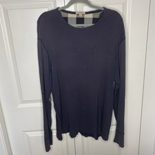 Burberry Brit Shirt Men's Long Sleeve Signature Print Elbow Patch Size XXL READ