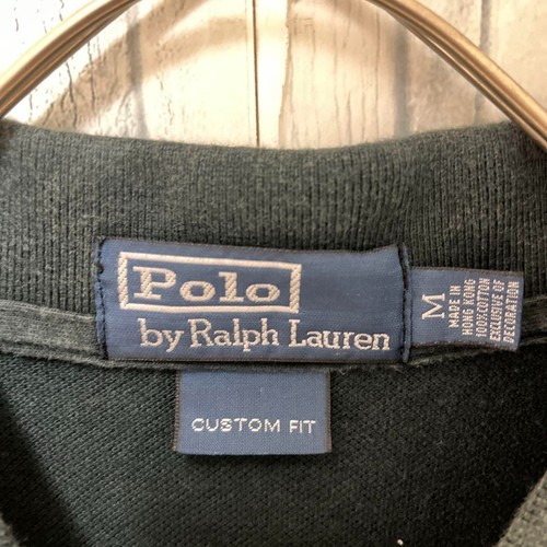 Polo Ralph Lauren Big Pony Jamaica Polo Shirt Black M 90s Fade USED JPN - Size L - Picture 6 of 7