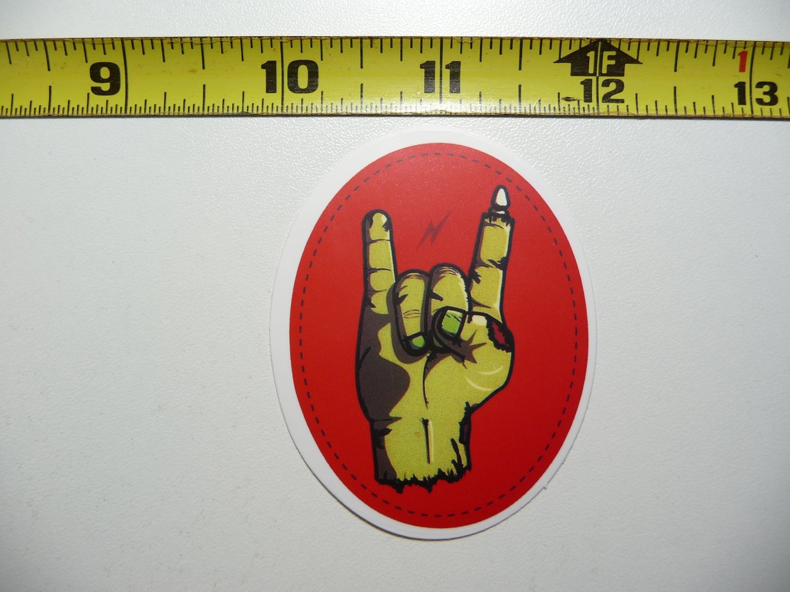 Funny Cute Oval Devil Horn Hand Rotting Vinyl Decal Sticker