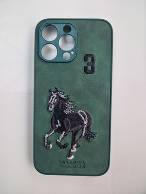 Polo Santa Barbara Club Green iPhone case with embroidered horse