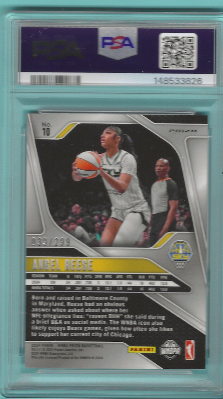 2024 Prizm WNBA Angel Reese Red Rookie PSA 9 #39/299 Atlanta Dream Barbie view 2