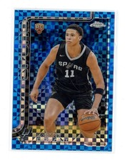 2025-26 Topps Chrome Carter Bryant Blue X-Fractor #264 Rookie RC Spurs