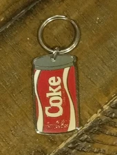 +Vintage +Coca Cola Company Can Key Chain *1996  Soda Enambled Metal