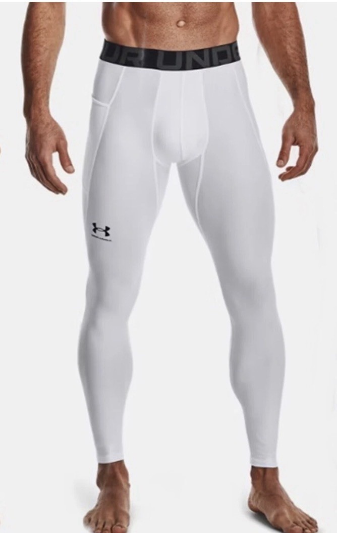 Under Armour Men's HeatGear Compression Leggings, Tights, Black or White 1361586